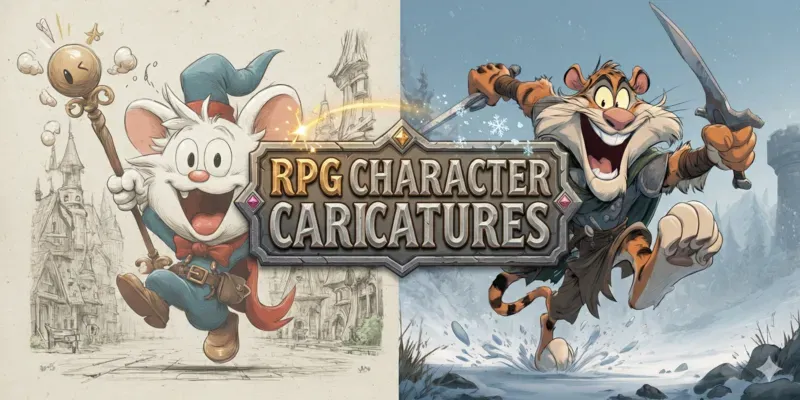 Retro RPG Character Caricatures generated by undefined