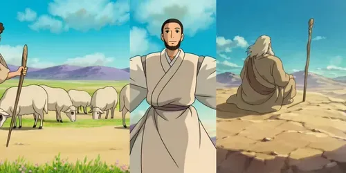 Vintage Japanese Anime Bible Video Packs generated by grok-video