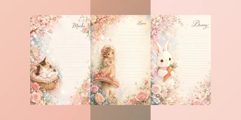 Floral Stationery Manga Templates generated by undefined