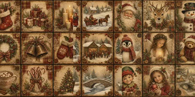 Christmas Junk Journals Vintage Plaid generated by undefined