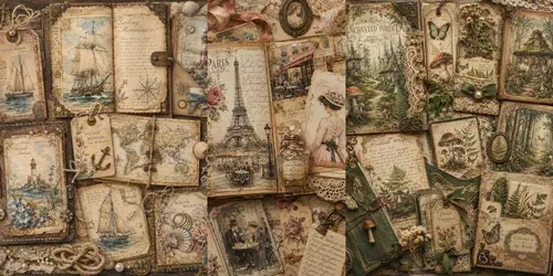 Vintage Journal Collage Kits generated by chatgpt-image
