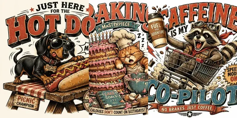 Vintage Funny Tshirt Graphics generated by undefined
