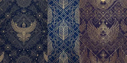 Thai Garuda Sacred Geometry Patterns generated by gemini-image