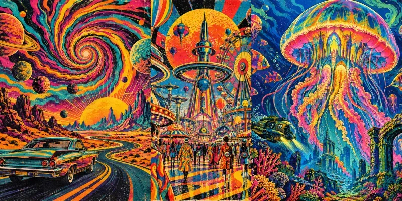 Retro Psychedelic Pop Visions