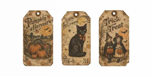 Halloween Junk Journal Tag Ephemera generated by chatgpt-image