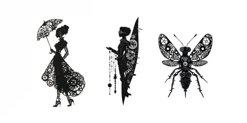 Steampunk Puppet Silhouette Packs generated by midjourney