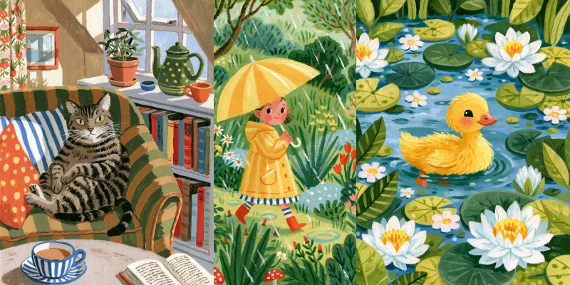 Gouache Childrens Book Illustrations generated by undefined