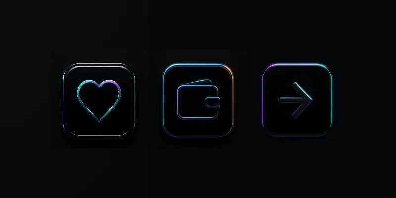 Futuristic 3D Icons generated by undefined