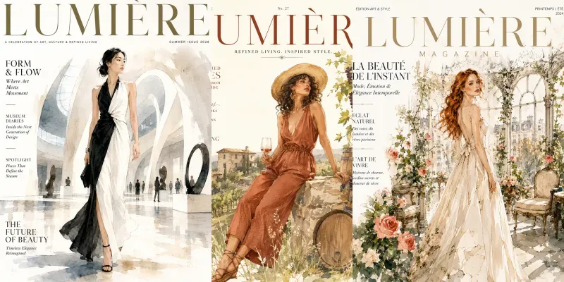Watercolor Fashion Covers generated by undefined