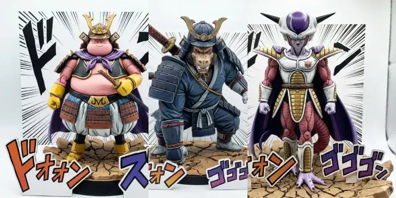 Figures From Dragon Ball Z With Katakana generated by undefined