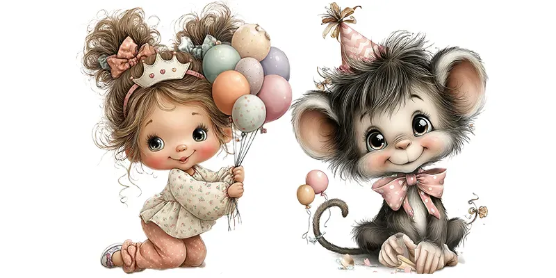 Birthday Character Tshirt Clipart Designs