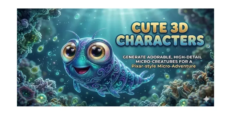 Cute 3D Microscopic Characters generated by undefined