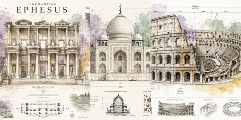Architectural Blueprint Watercolor Posters generated by undefined