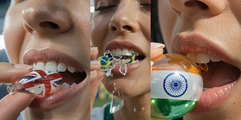 ASMR Glass Flag Balloon Bites generated by undefined