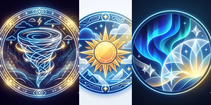 Neon Weather Emblems generated by undefined