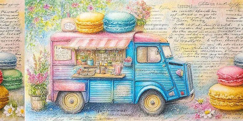 Vibrant Ice Cream Junk Journal Art Pages generated by undefined