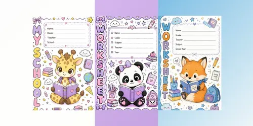 Cute Kawaii School Worksheets generated by chatgpt-image
