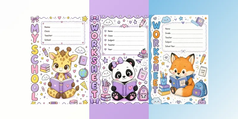 Cute Kawaii School Worksheets