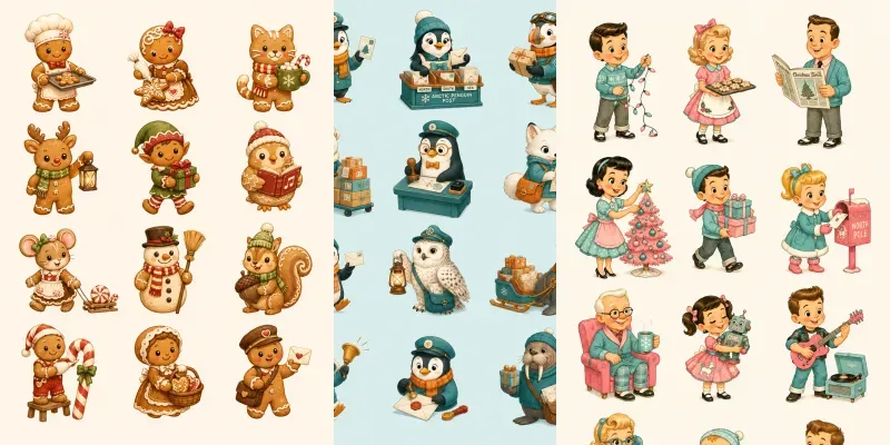 Cute Christmas Character Packs generated by undefined