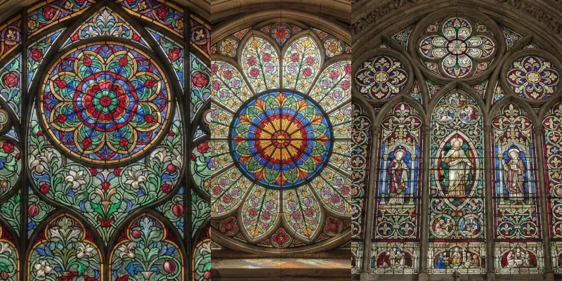 Elegant Stained Glass Window Designs generated by undefined