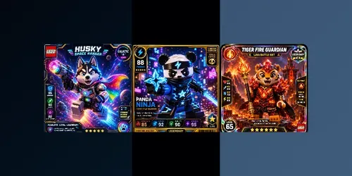 Lego Style Magical Hero Character Cards generated by chatgpt-image