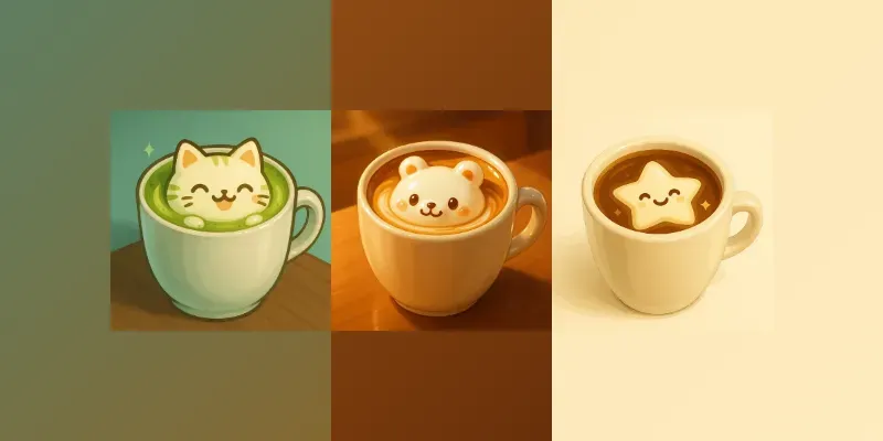 Kawaii Coffee Cup Foam Art generated by undefined