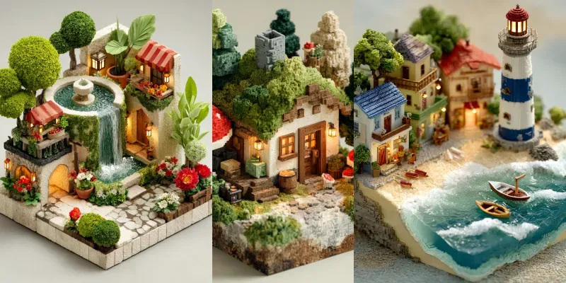 Cute Isometric Diorama Scenes generated by undefined