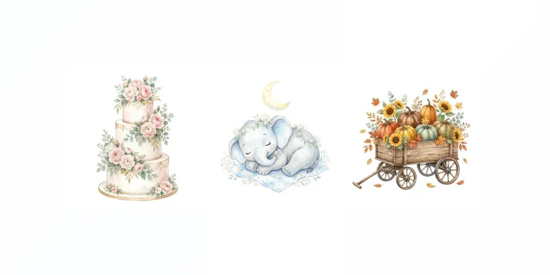 Premium Watercolor Clipart generated by undefined