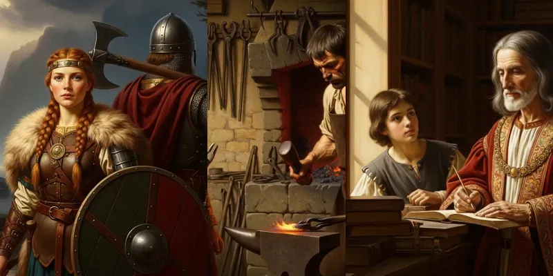 Medieval Scene Oil Paintings generated by undefined