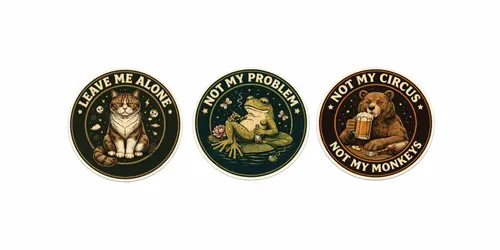 Retro Circle Dark Humor Sticker Art generated by chatgpt-image