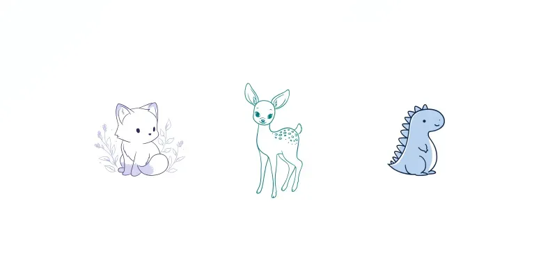 Cute Minimalist Animal Line Art generated by undefined