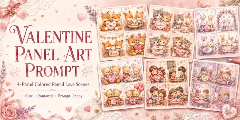 Romantic Valentine Scene Illustrations