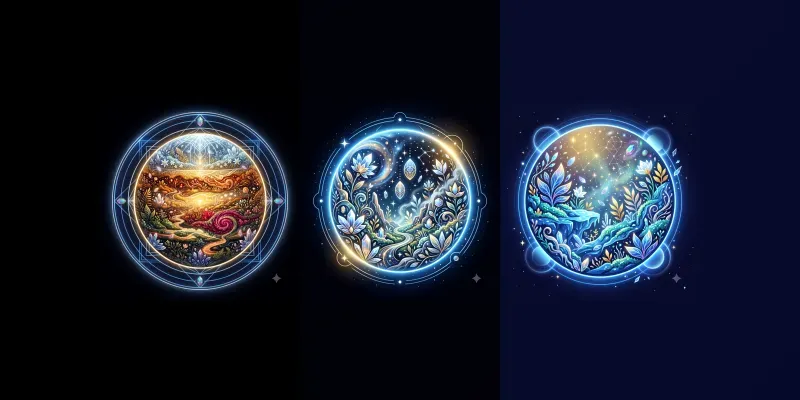 Glowing Celestial Garden Emblems generated by undefined