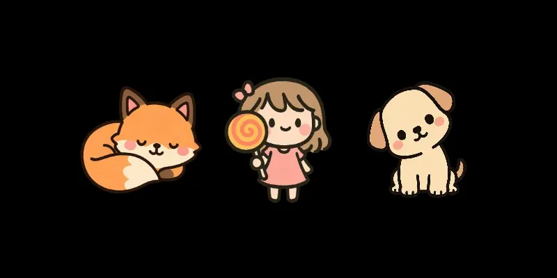 Kawaii Papercraft Sticker Illustrations generated by undefined