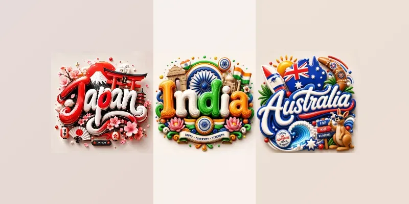 Global Pride 3D Country Lettering generated by undefined