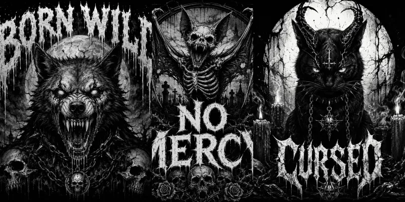 Dark Gothic Animal Horror Tshirt Art generated by undefined