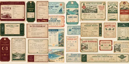 Railway Passenger Ephemera Sheets generated by chatgpt-image