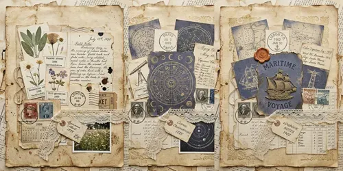 Vintage Junk Journal Ephemera Sheets generated by gemini-image