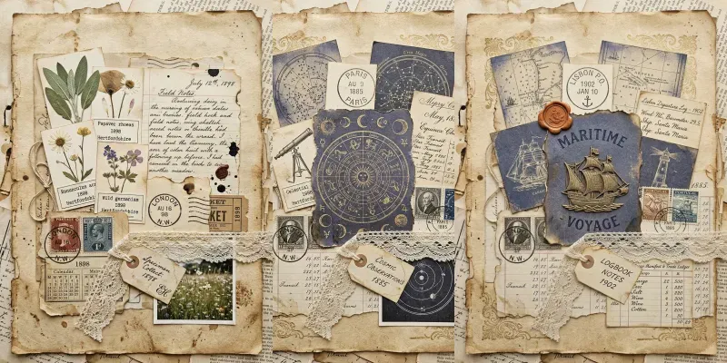 Vintage Junk Journal Ephemera Sheets generated by undefined