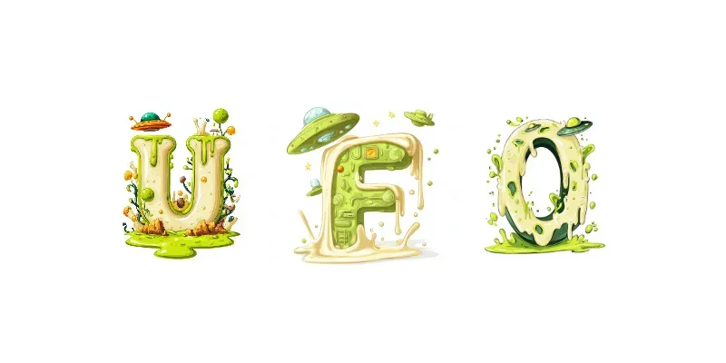 Melting Alien Letters generated by undefined