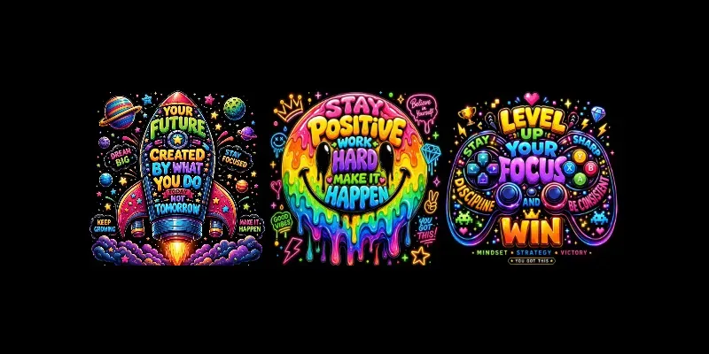 Neon Quote Art Prompt Pack generated by undefined