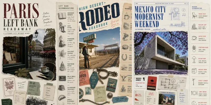 Travel Ephemera Editorial Posters generated by undefined