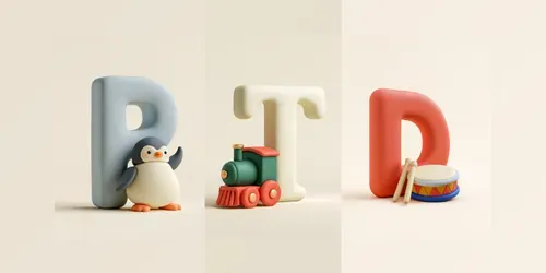 Clay Alphabet Object Cards generated by midjourney