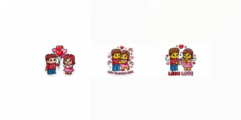 Lego Valentine Couple Logos generated by undefined