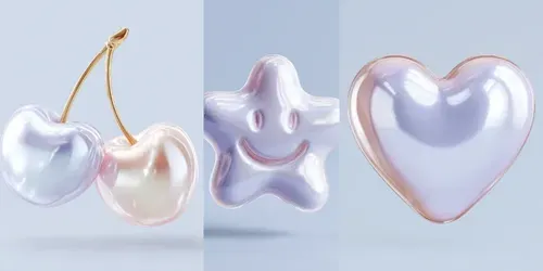 3D Glossy Icon Pack Aesthetics generated by midjourney