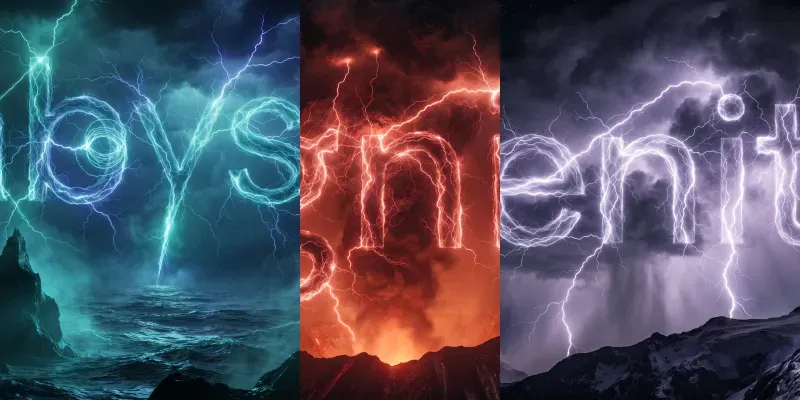 Electric Storm Name Typographies generated by undefined