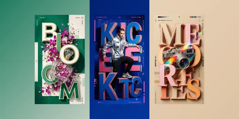 3D Papercut Typography Overlay Posters generated by undefined