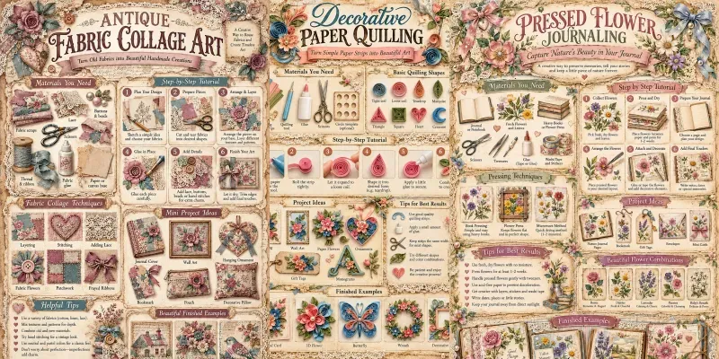 Vintage Junk Journal Craft Infographics