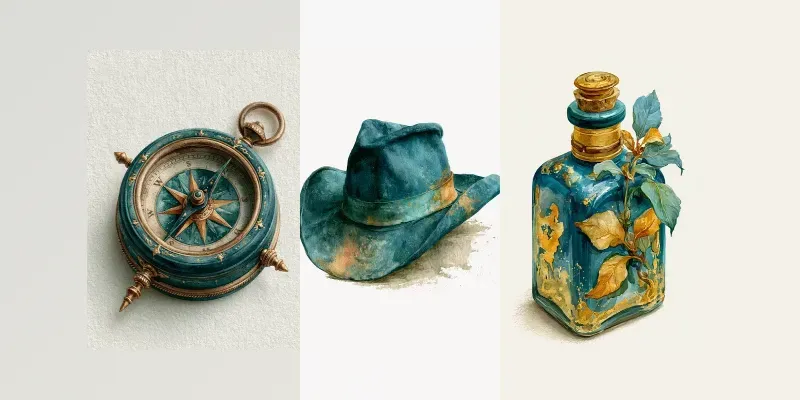 Vintage Watercolor Sticker Illustrations generated by undefined