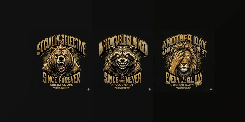 Savage Mascot Streetwear Tshirt Designs generated by undefined
